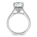 14k White Gold 4 1/4 carat Lab Grown Diamond VS+ F+ Oval Complete Engagement Ring