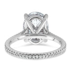 14k White Gold 4 1/4 carat Lab Grown Diamond VS+ F+ Oval Complete Engagement Ring