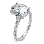 14k White Gold 4 1/4 carat Lab Grown Diamond VS+ F+ Oval Complete Engagement Ring
