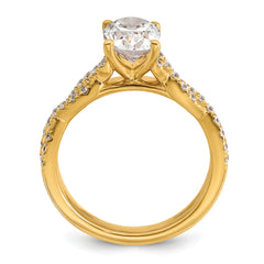 14k 1 7/8 carat Lab Grown Diamond VS+ F+ Oval Complete Engagement Ring