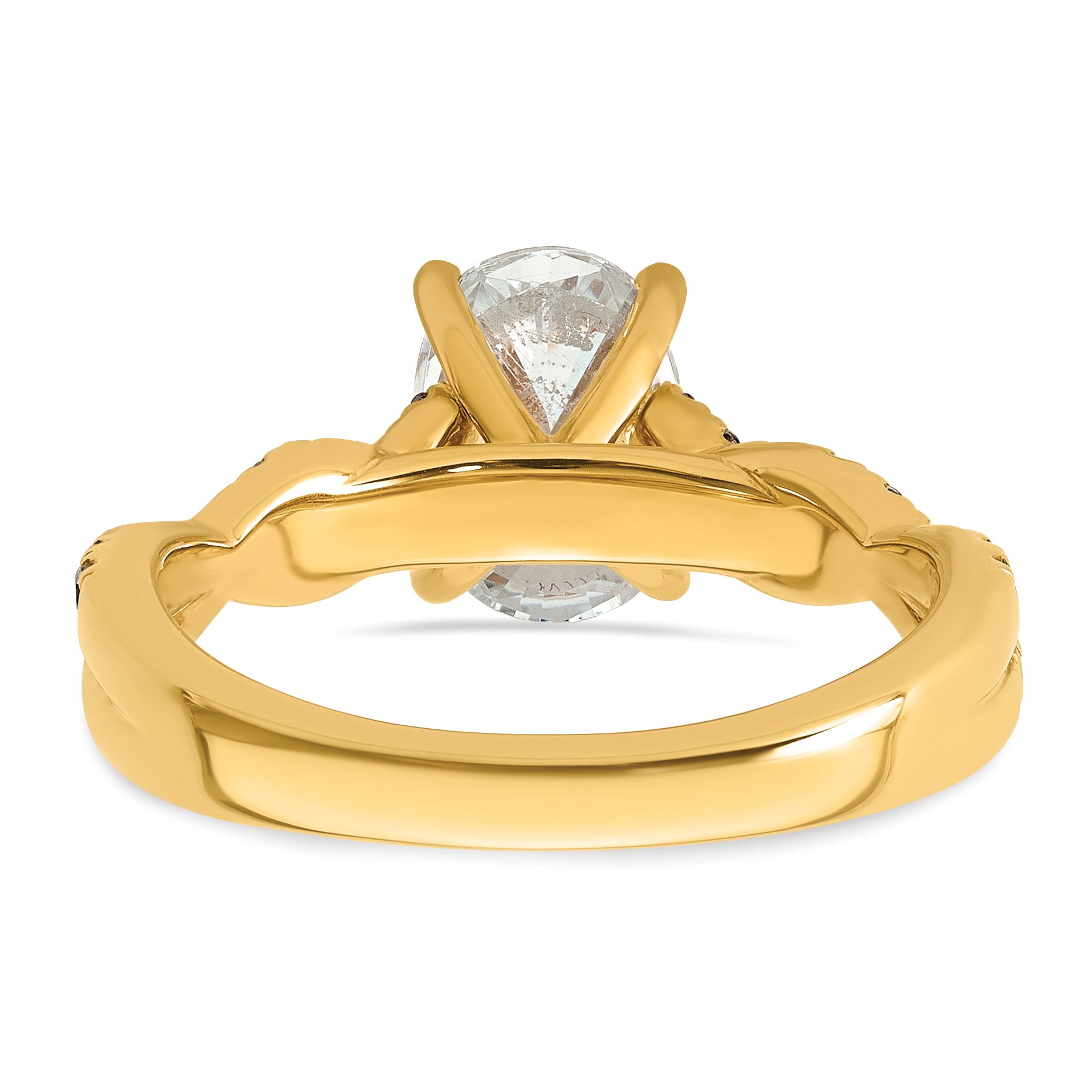 14k 1 7/8 carat Lab Grown Diamond VS+ F+ Oval Complete Engagement Ring
