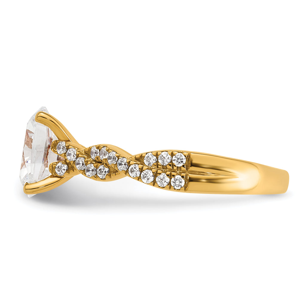 14k 1 7/8 carat Certified Lab Grown Diamond VS+ F+ Oval Complete Engagement Ring