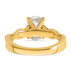 14k 1 7/8 carat Certified Lab Grown Diamond VS+ F+ Oval Complete Engagement Ring