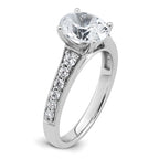 14k White Gold 1 7/8 carat Lab Grown Diamond VS+ F+ Oval Complete Engagement Ring