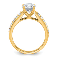 14k 1 7/8 carat Lab Grown Diamond VS+ F+ Oval Complete Engagement Ring