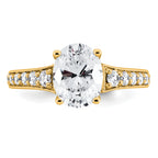 14k 1 7/8 carat Lab Grown Diamond VS+ F+ Oval Complete Engagement Ring