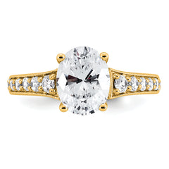 14k 1 7/8 carat Lab Grown Diamond VS+ F+ Oval Complete Engagement Ring