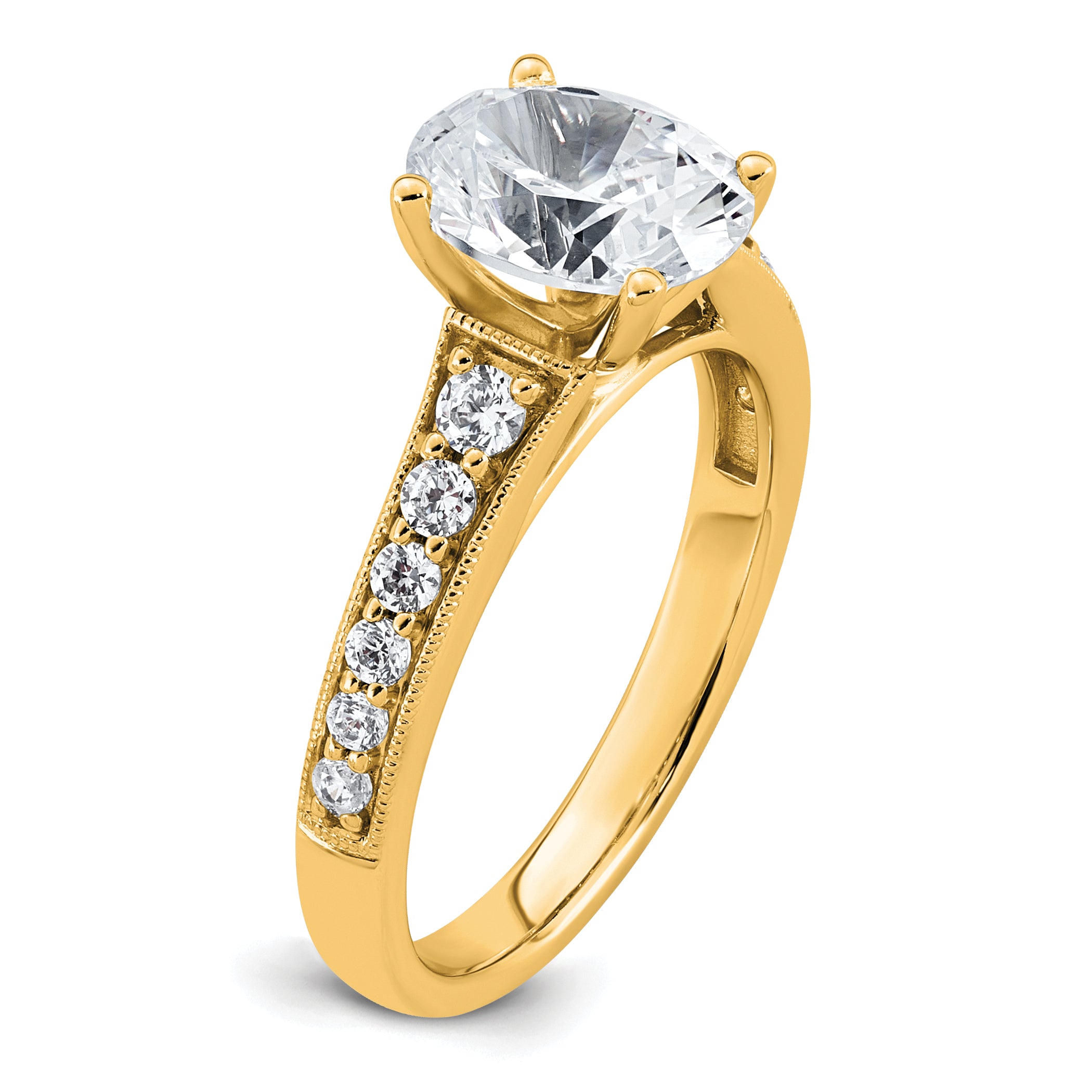 14k 1 7/8 carat Lab Grown Diamond VS+ F+ Oval Complete Engagement Ring