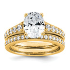 14k 1 7/8 carat Lab Grown Diamond VS+ F+ Oval Complete Engagement Ring