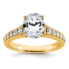14k 1 7/8 carat Lab Grown Diamond VS+ F+ Oval Complete Engagement Ring