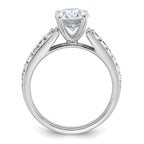 14k White Gold 1 7/8 carat Certified Lab Grown Diamond VS+ F+ Oval Complete Engagement Ring