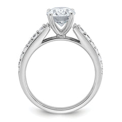 14k White Gold 1 7/8 carat Certified Lab Grown Diamond VS+ F+ Oval Complete Engagement Ring