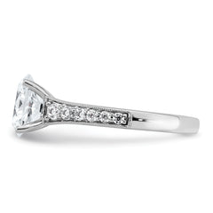 14k White Gold 1 7/8 carat Certified Lab Grown Diamond VS+ F+ Oval Complete Engagement Ring