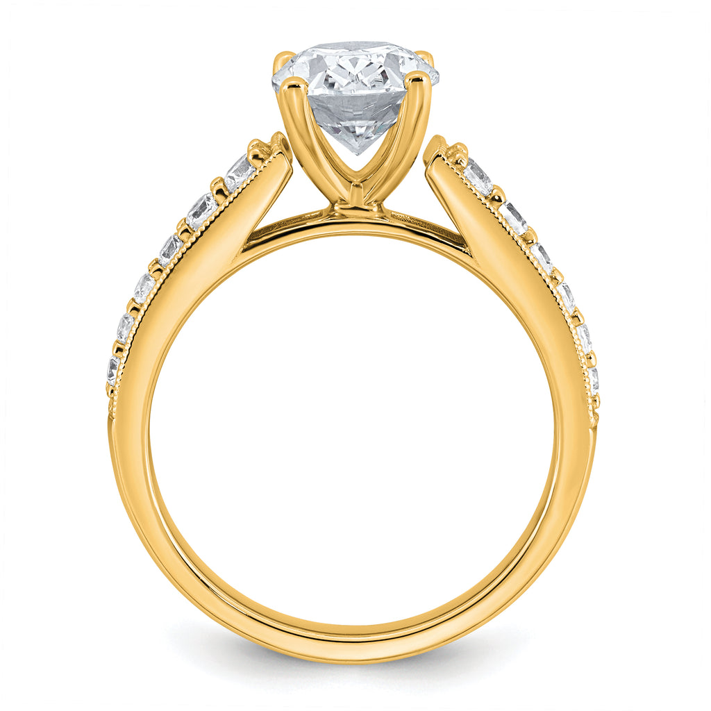 14k 1 7/8 carat Certified Lab Grown Diamond VS+ F+ Oval Complete Engagement Ring