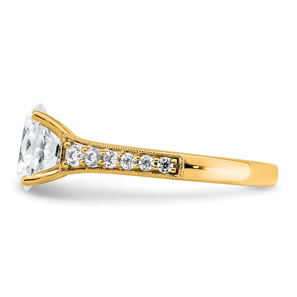 14k 1 7/8 carat Certified Lab Grown Diamond VS+ F+ Oval Complete Engagement Ring