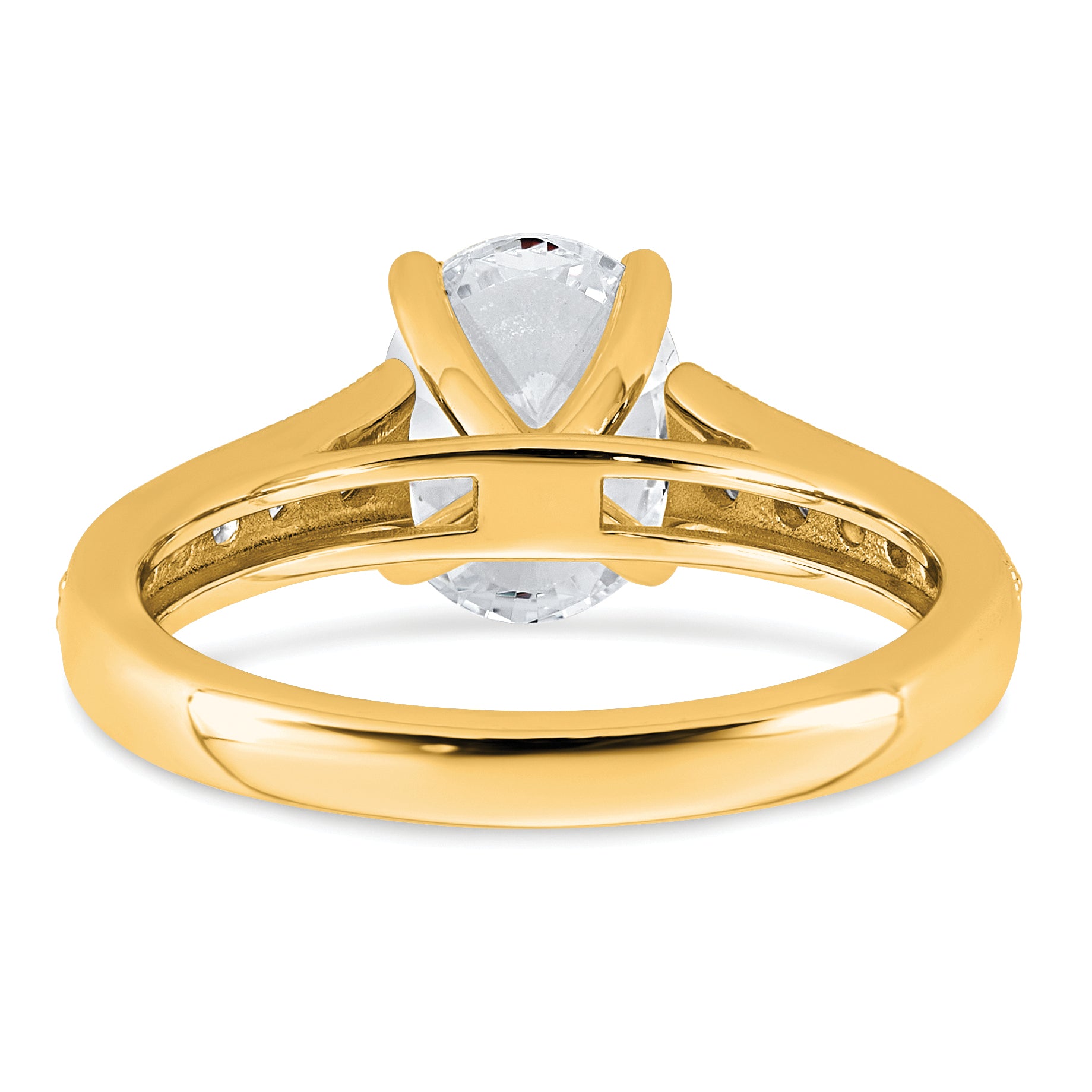 14k 1 7/8 carat Certified Lab Grown Diamond VS+ F+ Oval Complete Engagement Ring