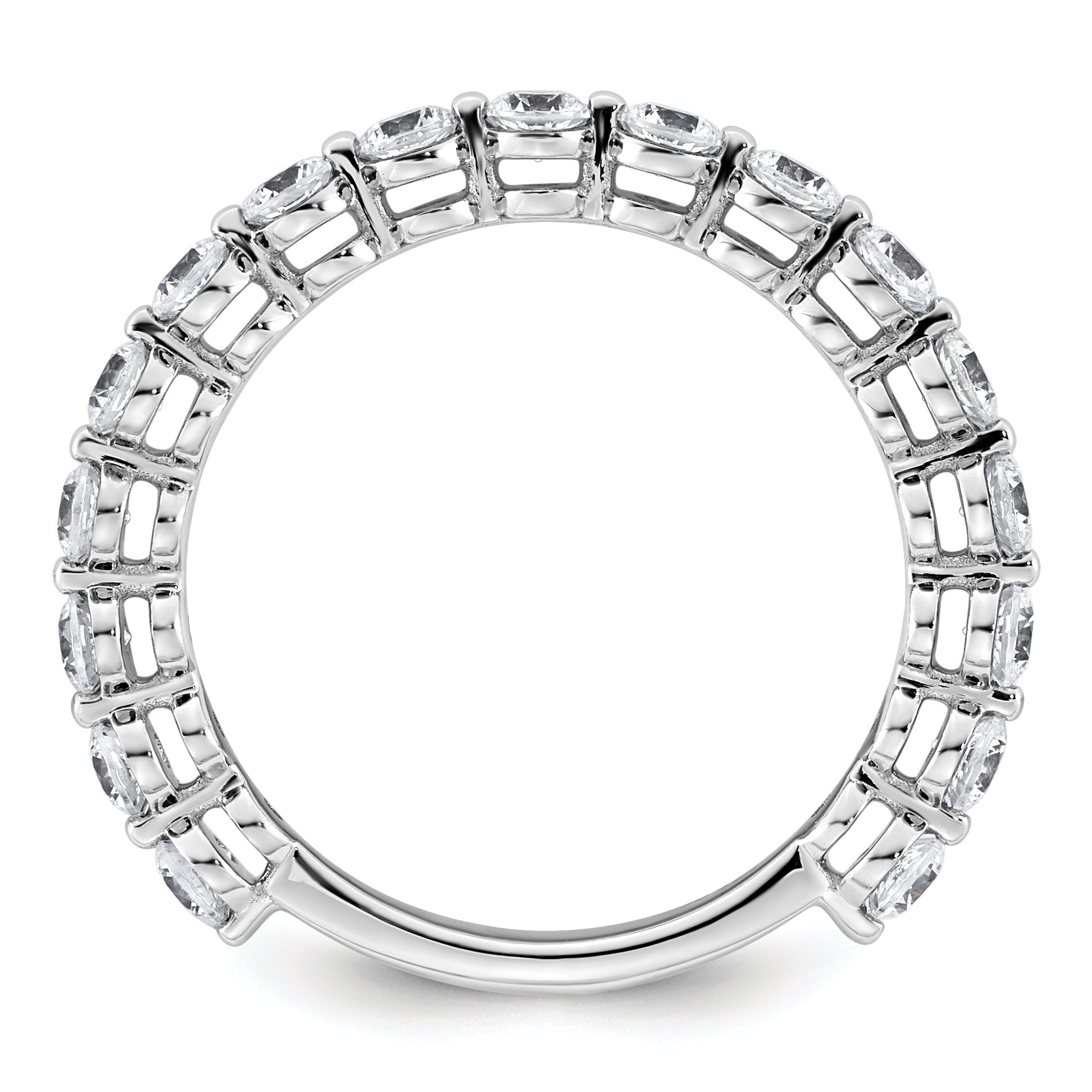 14k White Gold 1 carat Lab Grown Diamond VS+ F+ Complete Wedding Band Secondary image