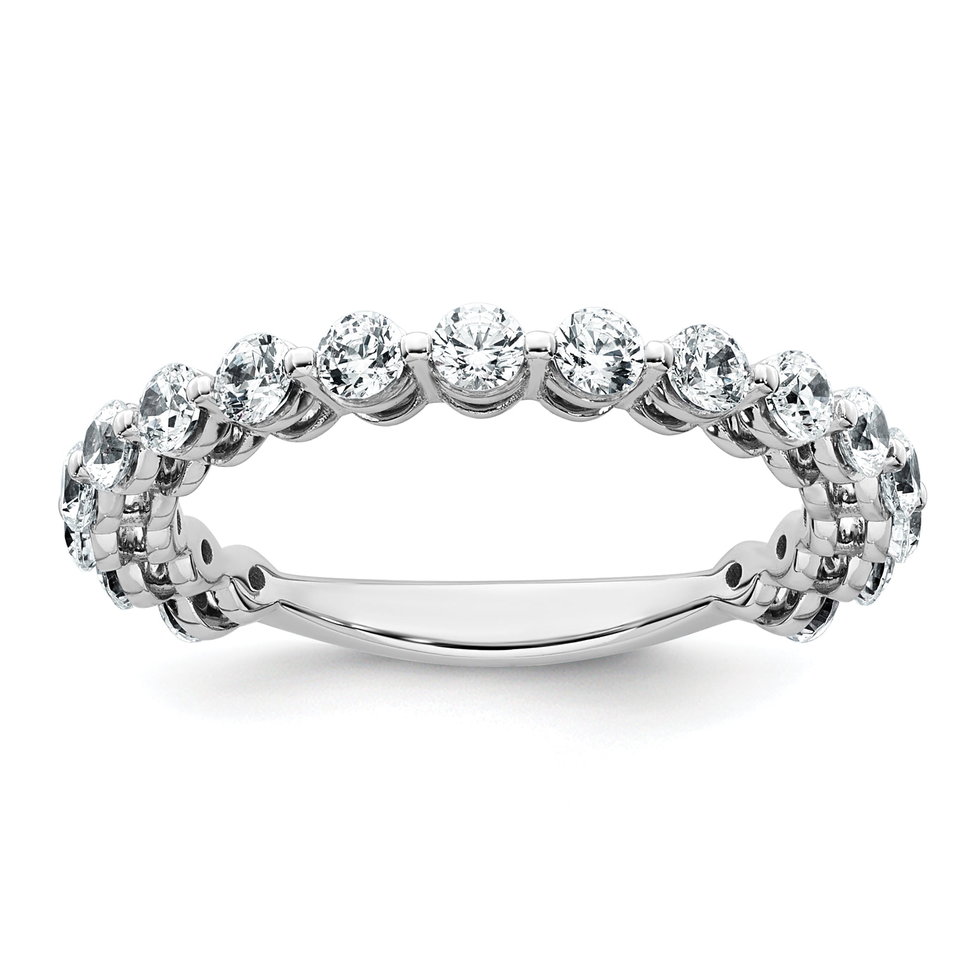 14k White Gold 1 carat Lab Grown Diamond VS+ F+ Complete Wedding Band Main image