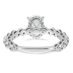 14k White Gold 2 5/8 carat Certified Lab Grown Diamond VS+ F+ Oval Complete Engagement Ring