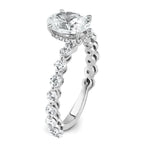 14k White Gold 2 5/8 carat Certified Lab Grown Diamond VS+ F+ Oval Complete Engagement Ring