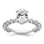 14k White Gold 2 5/8 carat Certified Lab Grown Diamond VS+ F+ Oval Complete Engagement Ring