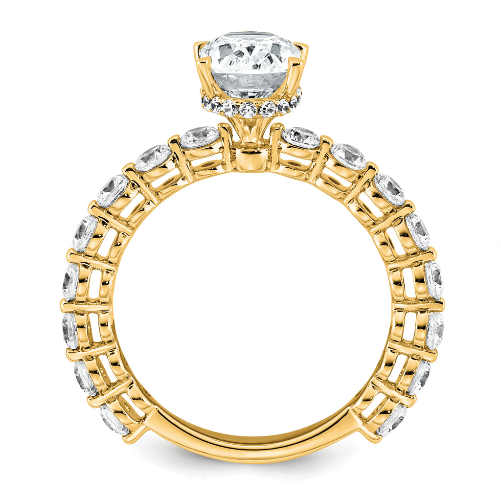 14k 2 5/8 carat Certified Lab Grown Diamond VS+ F+ Oval Complete Engagement Ring
