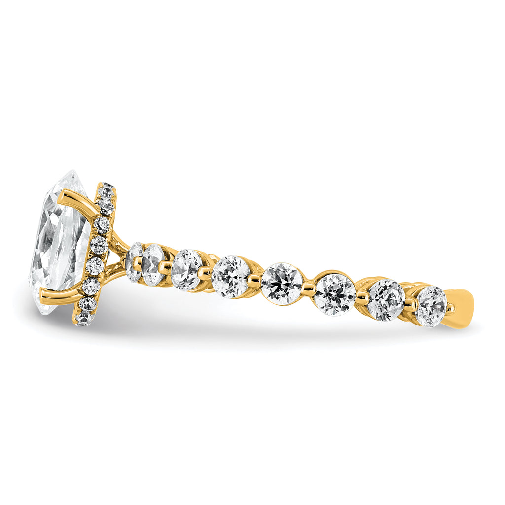14k 2 5/8 carat Certified Lab Grown Diamond VS+ F+ Oval Complete Engagement Ring