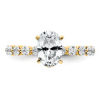 14k 2 5/8 carat Certified Lab Grown Diamond VS+ F+ Oval Complete Engagement Ring