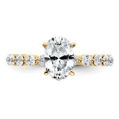 14k 2 5/8 carat Certified Lab Grown Diamond VS+ F+ Oval Complete Engagement Ring