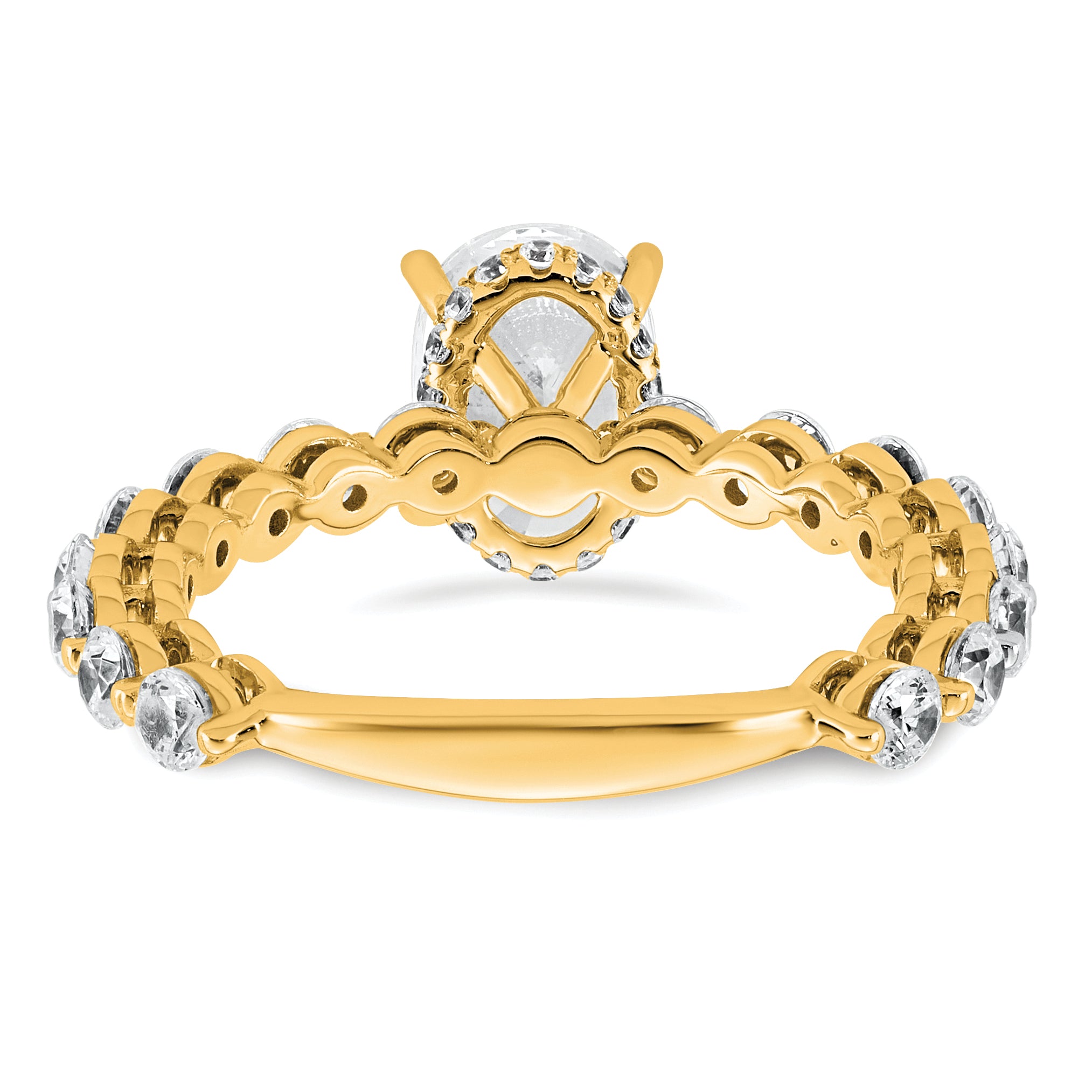 14k 2 5/8 carat Certified Lab Grown Diamond VS+ F+ Oval Complete Engagement Ring