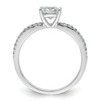 14k White Gold 1 1/4 carat Lab Grown Diamond VS+ F+ Princess Complete Engagement Ring