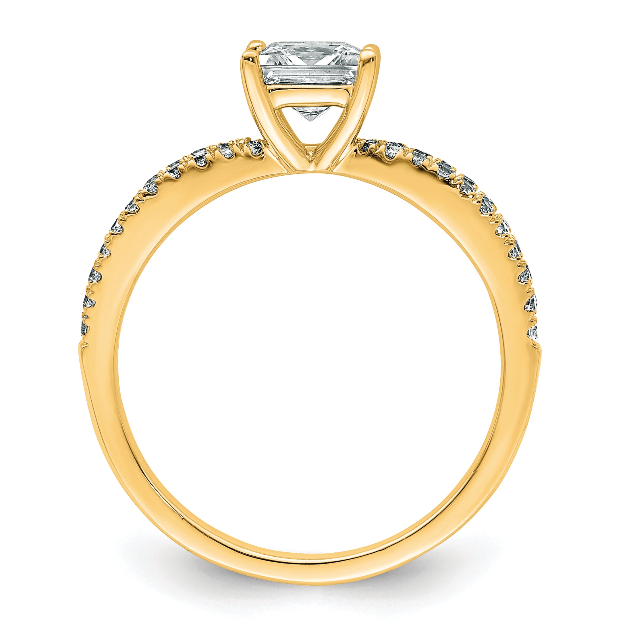 14k 1 1/4 carat Lab Grown Diamond VS+ F+ Princess Complete Engagement Ring