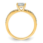 14k 1 1/4 carat Certified Lab Grown Diamond VS+ F+ Princess Complete Engagement Ring