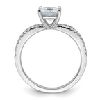 14k White Gold 1 1/2 carat Lab Grown Diamond VS+ F+ Princess Complete Engagement Ring