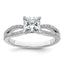 14k White Gold 1 1/2 carat Lab Grown Diamond VS+ F+ Princess Complete Engagement Ring