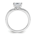 14k White Gold 1 3/4 carat Lab Grown Diamond VS+ F+ Princess Complete Engagement Ring