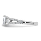 14k White Gold 1 3/4 carat Lab Grown Diamond VS+ F+ Princess Complete Engagement Ring