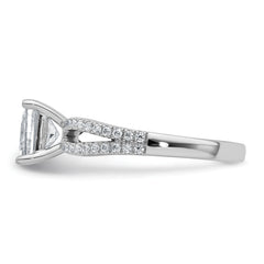 14k White Gold 1 3/4 carat Lab Grown Diamond VS+ F+ Princess Complete Engagement Ring