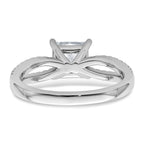 14k White Gold 1 3/4 carat Lab Grown Diamond VS+ F+ Princess Complete Engagement Ring