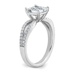 14k White Gold 1 3/4 carat Lab Grown Diamond VS+ F+ Princess Complete Engagement Ring