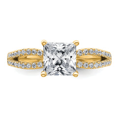 14k 1 3/4 carat Lab Grown Diamond VS+ F+ Princess Complete Engagement Ring