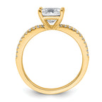 14k 1 3/4 carat Certified Lab Grown Diamond VS+ F+ Princess Complete Engagement Ring