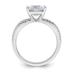 14k White Gold 2 carat Lab Grown Diamond VS+ F+ Princess Complete Engagement Ring