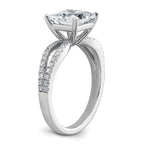 14k White Gold 2 carat Lab Grown Diamond VS+ F+ Princess Complete Engagement Ring