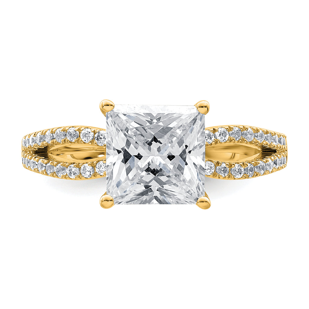14k 2 carat Lab Grown Diamond VS+ F+ Princess Complete Engagement Ring
