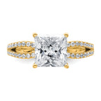 14k 2 carat Lab Grown Diamond VS+ F+ Princess Complete Engagement Ring