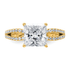 14k 2 carat Lab Grown Diamond VS+ F+ Princess Complete Engagement Ring