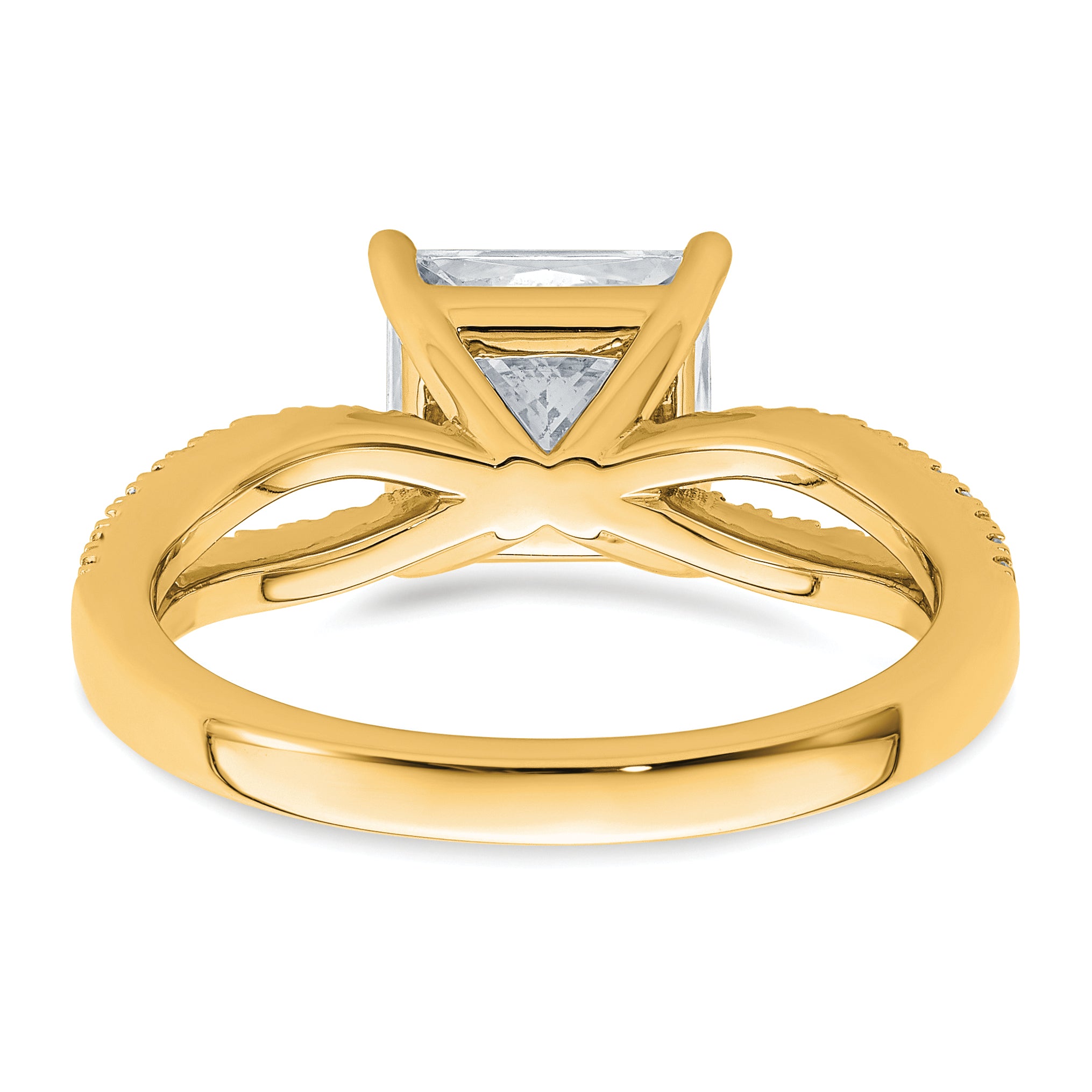 14k 2 carat Lab Grown Diamond VS+ F+ Princess Complete Engagement Ring