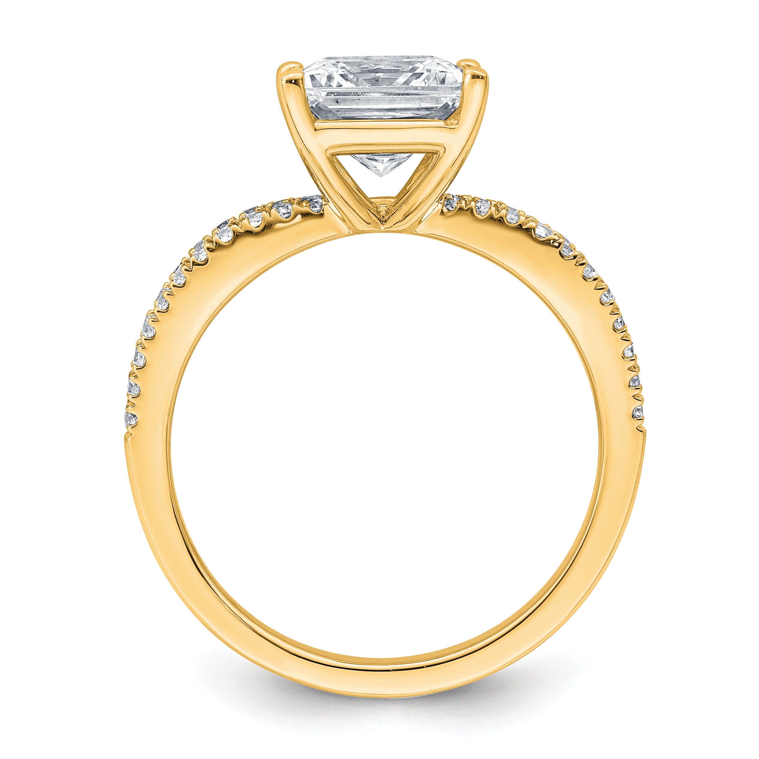 14k 2 carat Certified Lab Grown Diamond VS+ F+ Princess Complete Engagement Ring Secondary image