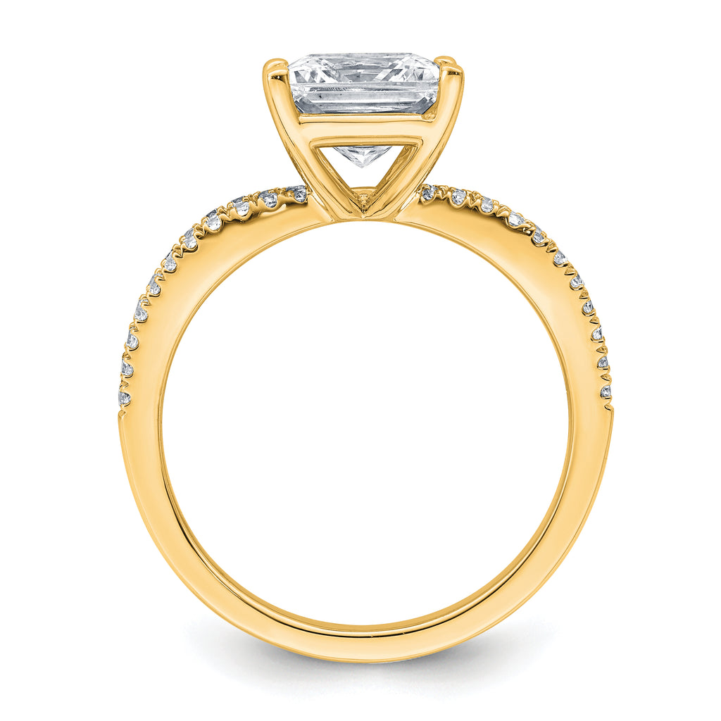 14k 2 carat Certified Lab Grown Diamond VS+ F+ Princess Complete Engagement Ring